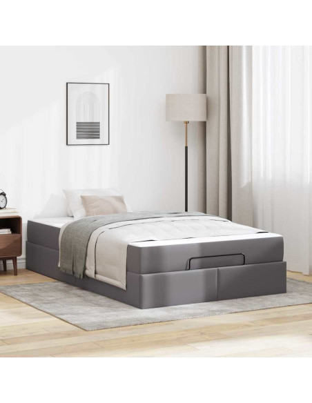 Struttura del letto Grigio 120 x 190 cm Pelle sintetica