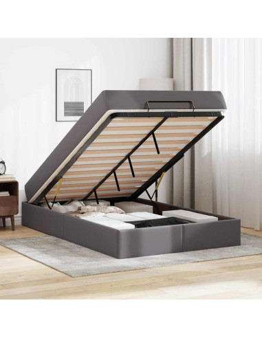 Struttura del letto Grigio 120 x 190 cm Pelle sintetica