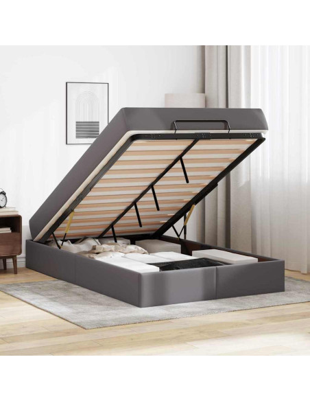 Struttura del letto Grigio 120 x 190 cm Pelle sintetica
