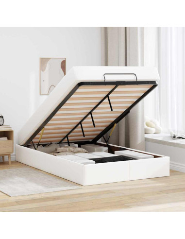 Struttura del letto Bianco Puro 120 x 200 cm Pelle sintetica