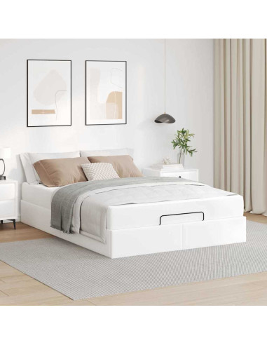 Struttura letto con materasso Bianco Puro 140 x 190 cm