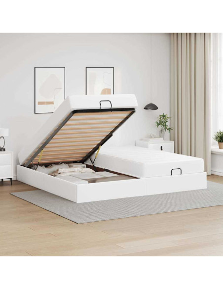 Struttura del letto Bianco Puro 200 x 200 cm Pelle sintetica