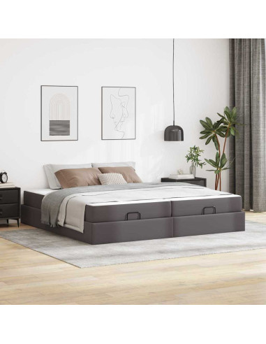 Struttura letto con materasso con materasso Grigio 200 x 200 cm