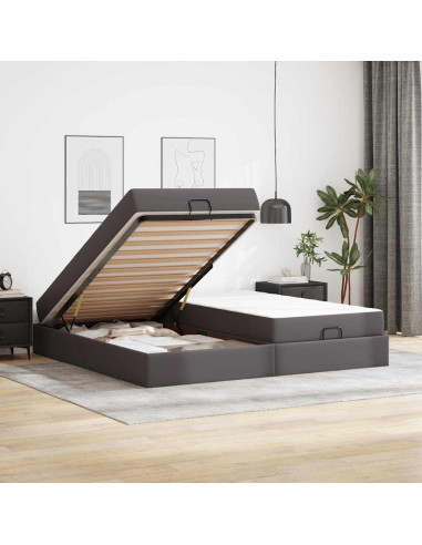 Struttura letto con materasso con materasso Grigio 200 x 200 cm