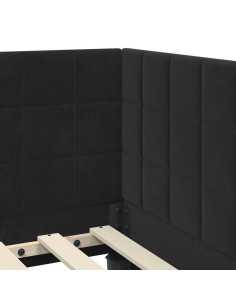 Cornice del letto ad angolo Nero 80 x 200 cm Velluto 2