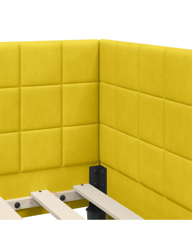 Cornice del letto ad angolo Giallo 80 x 200 cm Velluto