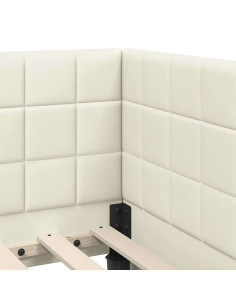 Cornice del letto ad angolo Crema 80 x 200 cm Velluto 2