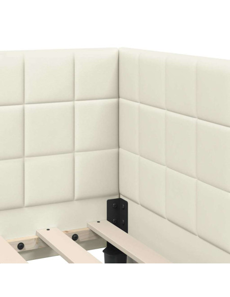 Cornice del letto ad angolo Crema 80 x 200 cm Velluto