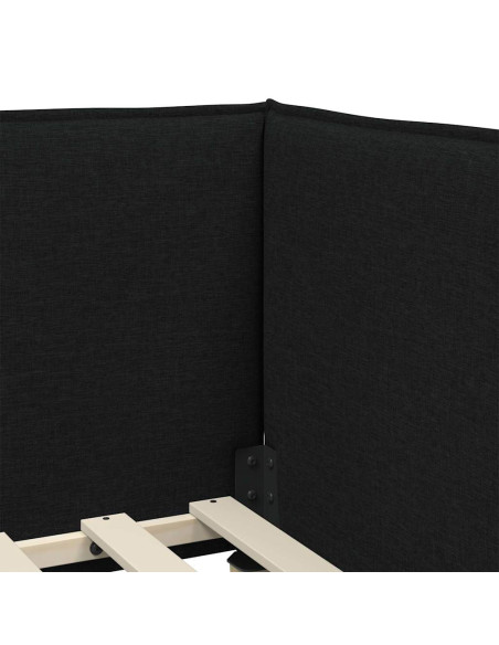 Cornice del letto ad angolo Nero 80 x 200 cm Tessuto