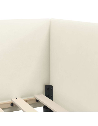 Cornice del letto ad angolo Crema 100 x 200 cm Velluto