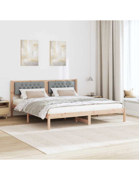 Struttura del letto Grigio chiaro 160 x 200 cm Tessuto