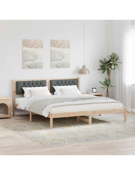 Struttura del letto Grigio scuro 160 x 200 cm Tessuto