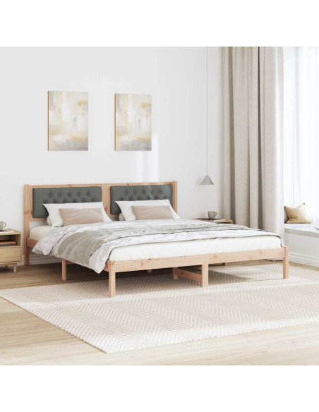 Struttura del letto Grigio scuro 160 x 200 cm Tessuto