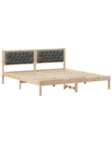 Struttura del letto Grigio scuro 160 x 200 cm Tessuto