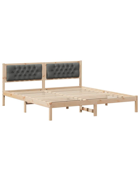 Struttura del letto Grigio scuro 160 x 200 cm Tessuto