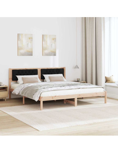 Struttura del letto con testiera Nero 160 x 200 cm Tessuto