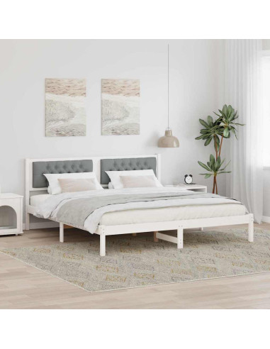 Struttura del letto Grigio chiaro 160 x 200 cm Tessuto