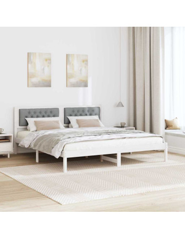 Struttura del letto Grigio chiaro 160 x 200 cm Tessuto