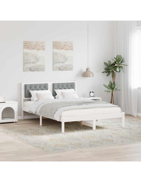 Struttura del letto Grigio chiaro 150 x 200 cm Tessuto