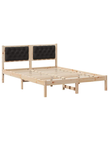 Struttura del letto con testiera Nero 140 x 200 cm Tessuto