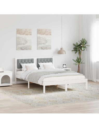 Struttura del letto Grigio chiaro 140 x 200 cm Tessuto