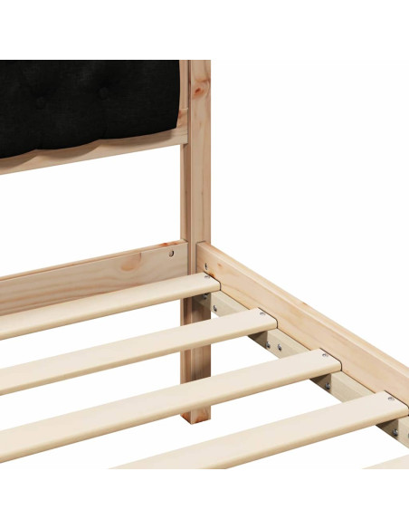 Struttura del letto con testiera Nero 120 x 200 cm Tessuto