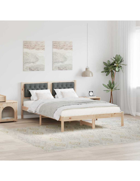 Struttura del letto Grigio scuro 140 x 190 cm Tessuto