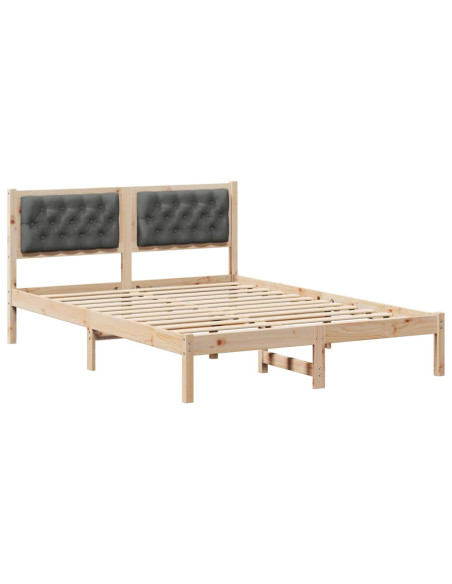 Struttura del letto Grigio scuro 140 x 190 cm Tessuto