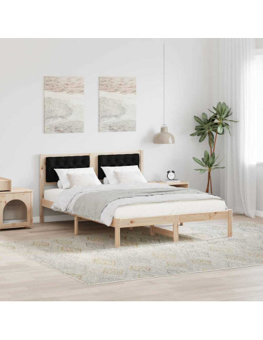 Struttura del letto con testiera Nero 140 x 190 cm Tessuto