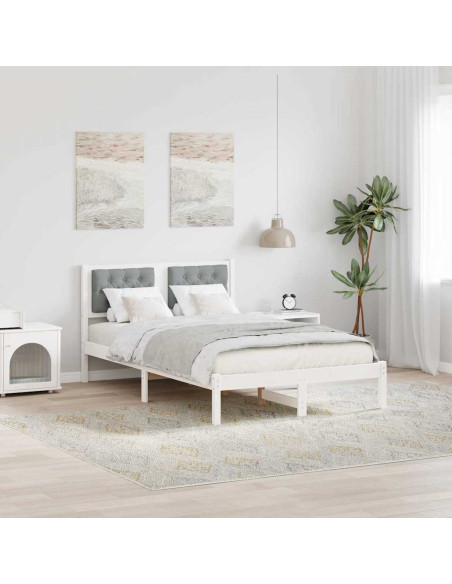 Struttura del letto Grigio chiaro 135 x 190 cm Tessuto