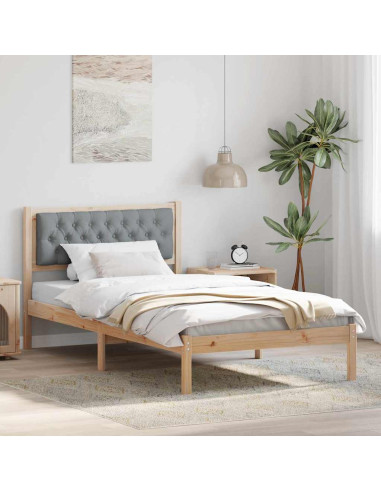 Struttura del letto Grigio chiaro 100 x 200 cm Tessuto