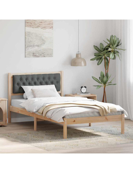 Struttura del letto Grigio scuro 100 x 200 cm Tessuto