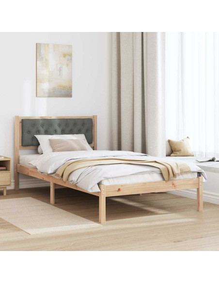 Struttura del letto Grigio scuro 100 x 200 cm Tessuto