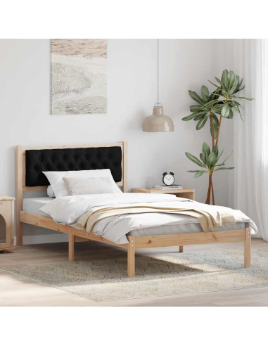 Struttura del letto con testiera Nero 100 x 200 cm Tessuto