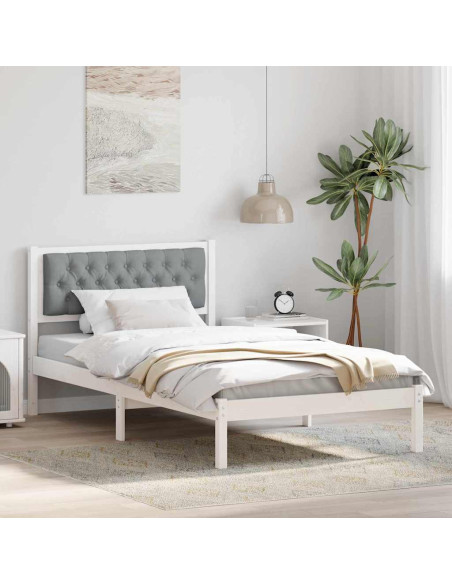 Struttura del letto Grigio chiaro 100 x 200 cm Tessuto