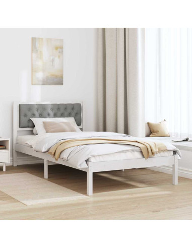 Struttura del letto Grigio chiaro 100 x 200 cm Tessuto