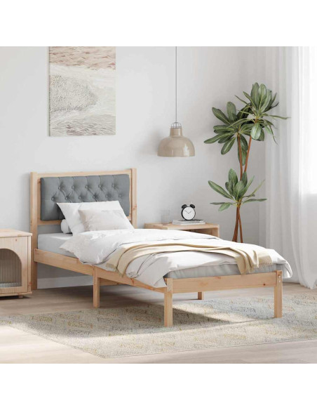 Struttura del letto Grigio chiaro 90 x 200 cm Tessuto