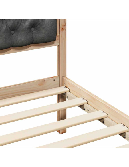 Struttura del letto Grigio scuro 80 x 200 cm Tessuto