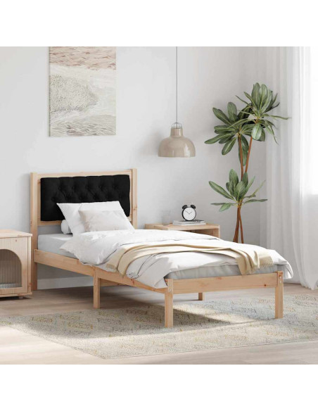 Struttura del letto con testiera Nero 80 x 200 cm Tessuto