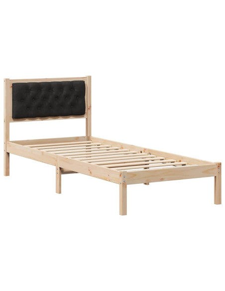 Struttura del letto con testiera Nero 80 x 200 cm Tessuto