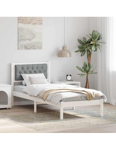 Struttura del letto Grigio chiaro 80 x 200 cm Tessuto