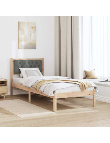 Struttura del letto Grigio scuro 90 x 190 cm Tessuto