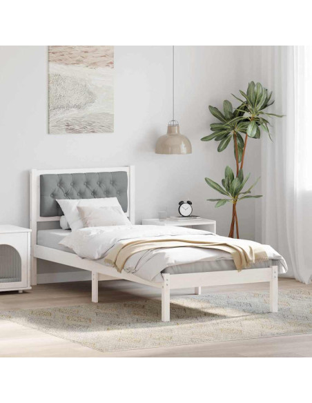 Struttura del letto Grigio chiaro 90 x 190 cm Tessuto