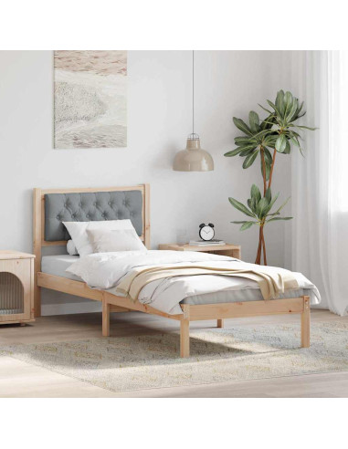 Struttura del letto Grigio chiaro 75 x 190 cm Tessuto