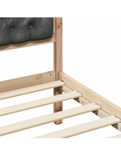 Struttura del letto Grigio scuro 75 x 190 cm Tessuto 2