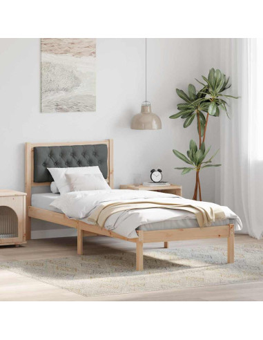 Struttura del letto Grigio scuro 75 x 190 cm Tessuto