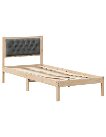 Struttura del letto Grigio scuro 75 x 190 cm Tessuto