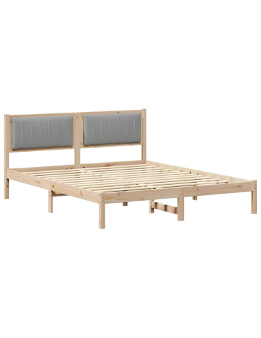 Letto con Testiera Rivestita Grigio chiaro 160 x 200 cm