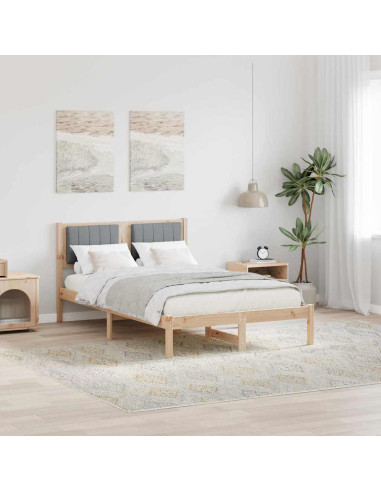 Letto con Testiera Rivestita Grigio chiaro 120 x 200 cm