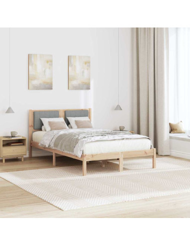 Letto con Testiera Rivestita Grigio chiaro 120 x 200 cm